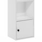 HOMLUX 4-Tier Shelf Bookcase with Door Storage Cabinet in White, , large