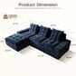 HOMLUX 2-Piece Left Facing Sectional with Chaise in Blue, , large