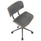 Lumisource Lombardi Desk Chair with Grey Cushion in Walnut and Black, , large