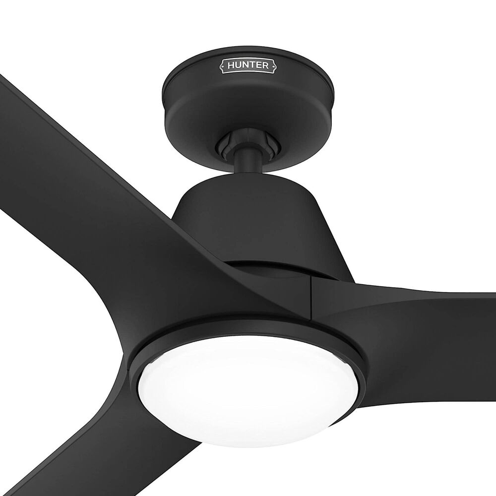 Hunter Aeronaut Outdoor Smart 52&quot; Ceiling Fan with LED Light in Matte Black, , large