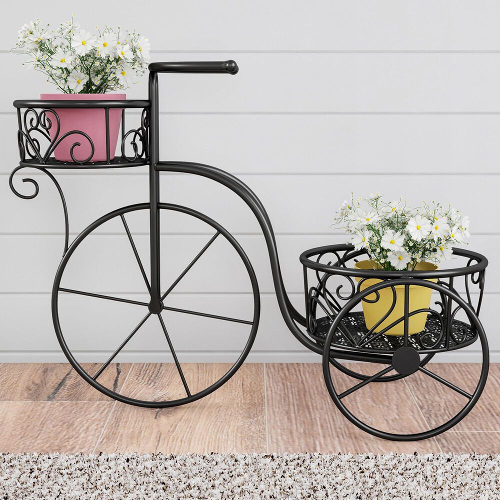 Timberlake Pure Garden 2-Tier Plant Stand in Matte Black, , large