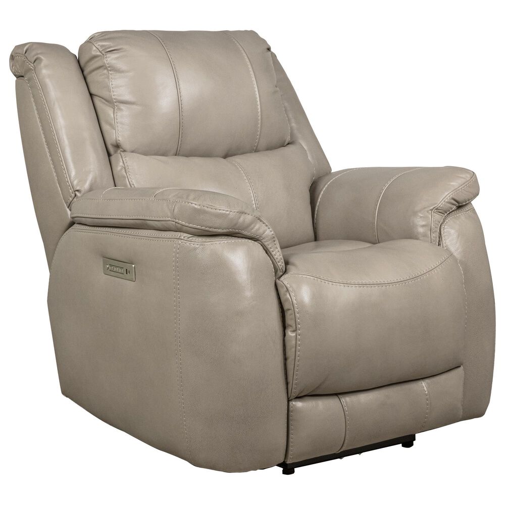 HomeStretch Galaxy Leather Power Recliner in Mushroom, , large
