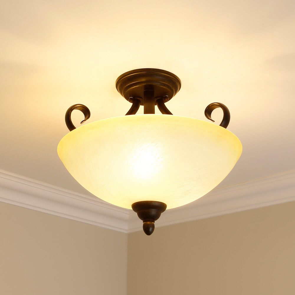 Golden Lighting Riverton Semi-Flush in Peppercorn, , large