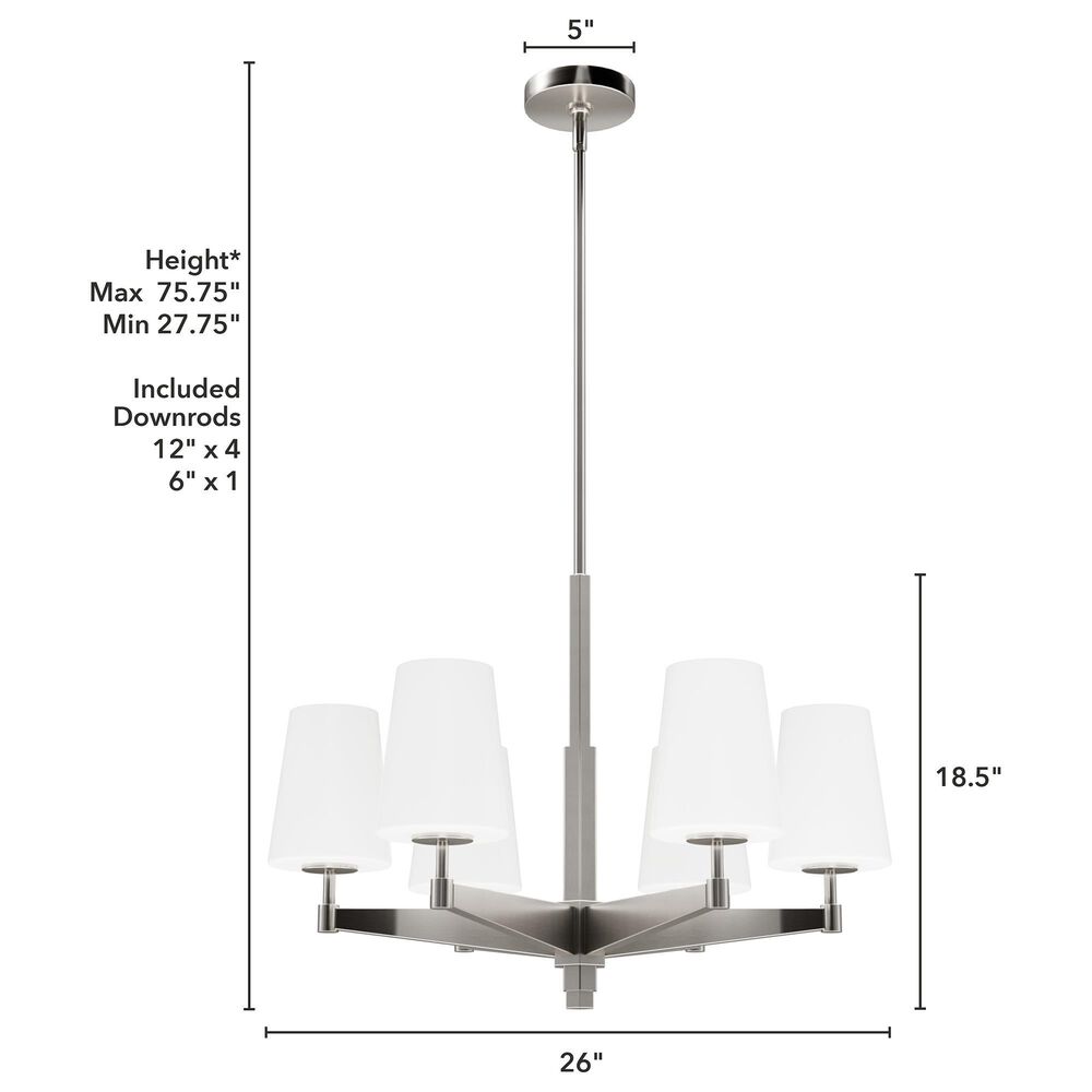 Hunter Nolita 6-Light Chandelier in Brushed Nickel, , large