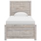 Ashley Broachmyn Twin Bed with Nightstand in Light Gray, , large