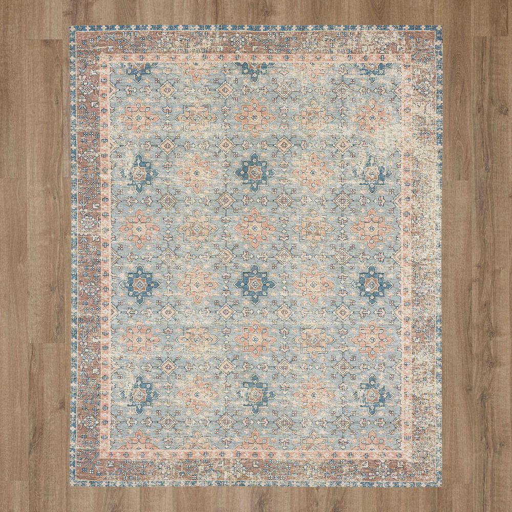 Karastan Zula Hazega 8&#39; x 10&#39; Blue and Rose Area Rug, , large
