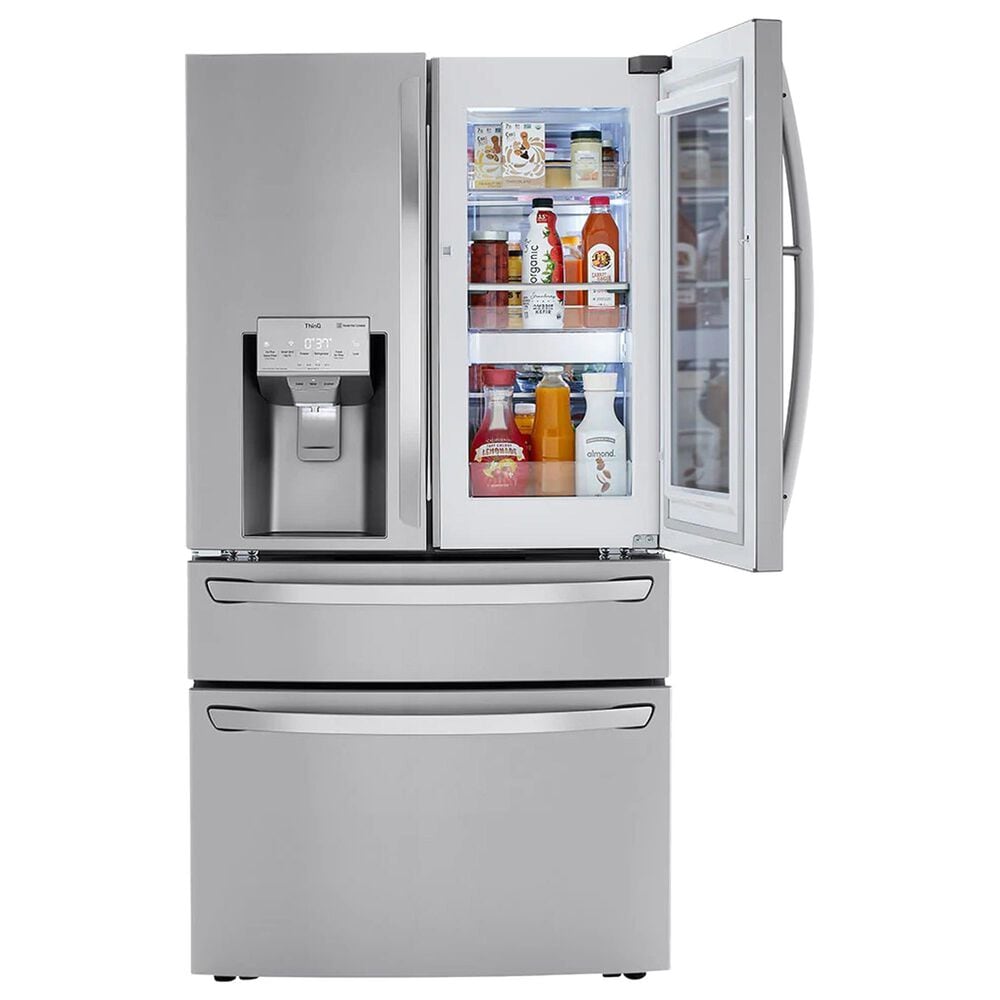 LG 2-Piece Kitchen Package with 22.3 Cu. Ft 4-Door French Door Refrigerator and Single Door Freezer in Stainless Steel, , large