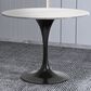 Leisuremod LeisureMod Verve Collection 36 Round Dining Table, Black Base with Sintered Stone White Top, , large