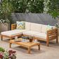 Hearth and Haven Cambridge 5-Piece Patio Conversation Set with Beige Cushion in Teak, , large