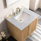 James Martin Vanities Laurent 30" Single Bathroom Vanity in Light Natural Oak with 3 cm Carrara White Marble Top and Rectangular Sink, , large