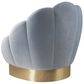37B Bloom Velvet Chair in Sea Blue, , large