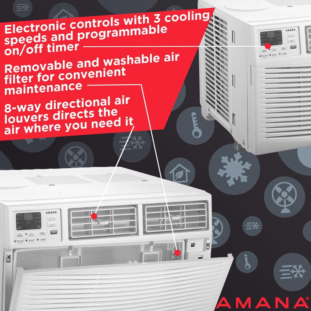 Amana 12000 BTU Window-Mounted Air Conditioner with Remote Control in White, , large