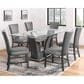 Crown Mark Camelia 7-Piece Rectangle Dining Set in Dark Gray and Clear, , large