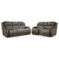 HomeStretch Denali 2-Piece Reclining Living Room Set in Grey, , large