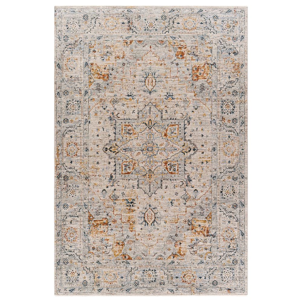 Surya Laila LAA-2312 6"7" x 9"6" Teal, Sage, Orange, Gray and Cream Area Rug, , large