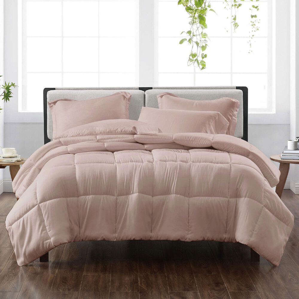 Pem America Cannon Solid 3-Piece Full/Queen Comforter Set in Blush, , large