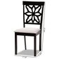 Baxton Studio Samwell Side Chair with Grey Cushion in Dark Brown (Set of 2), , large