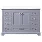 Lexora Home Dukes 48" Single Bathroom Vanity in Dark Grey with 2 cm White Cultured Marble Top and Rectangular Sink, , large