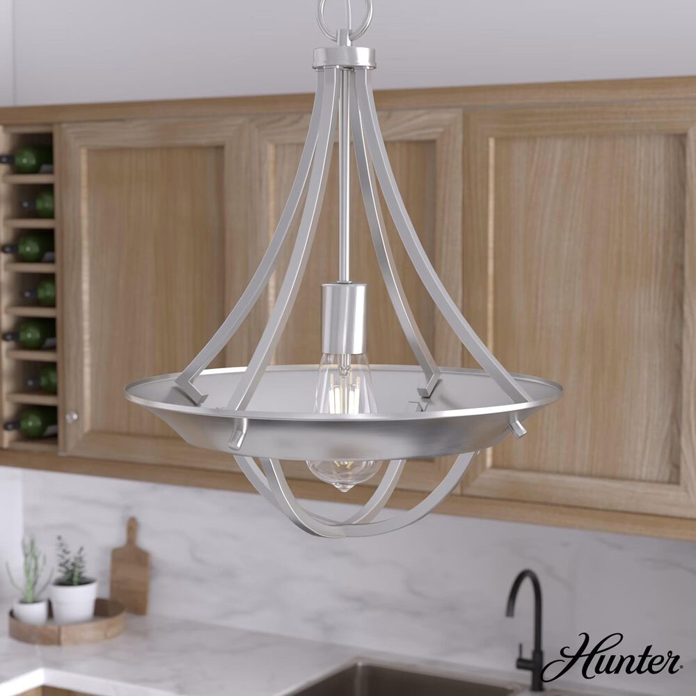 Hunter Perch Point 1-Light Pendant in Brushed Nickel, , large