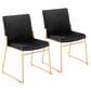 LumiSource Dutchess Side Chair with Black Velvet Cushion in Gold (Set of 2), , large