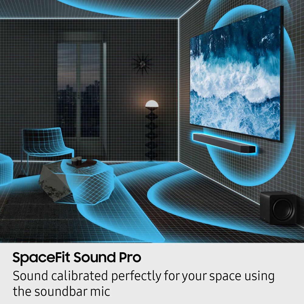 Samsung 77" Class S90F OLED 4K Vision AI - Smart TV with Q-Series 7.1.2 Channel Soundbar System in Graphite Black, Space Titan and Titan Black, , large