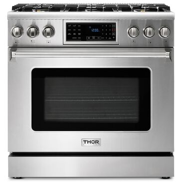 Thor Kitchen 36" Professional Gas Range with Storage Drawer in Stainless Steel, , large