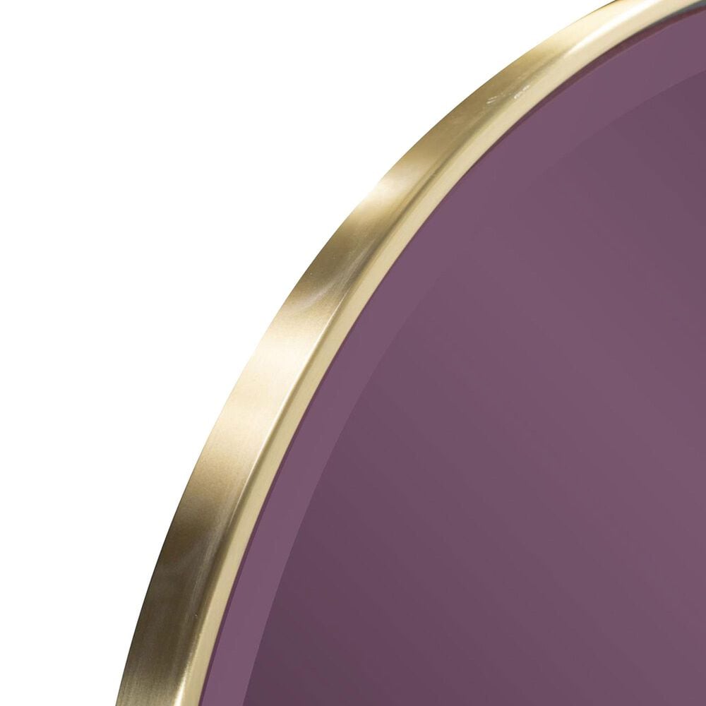 Howard Elliott Broidy Round Mirror in Aubergine Purple and Gold, , large