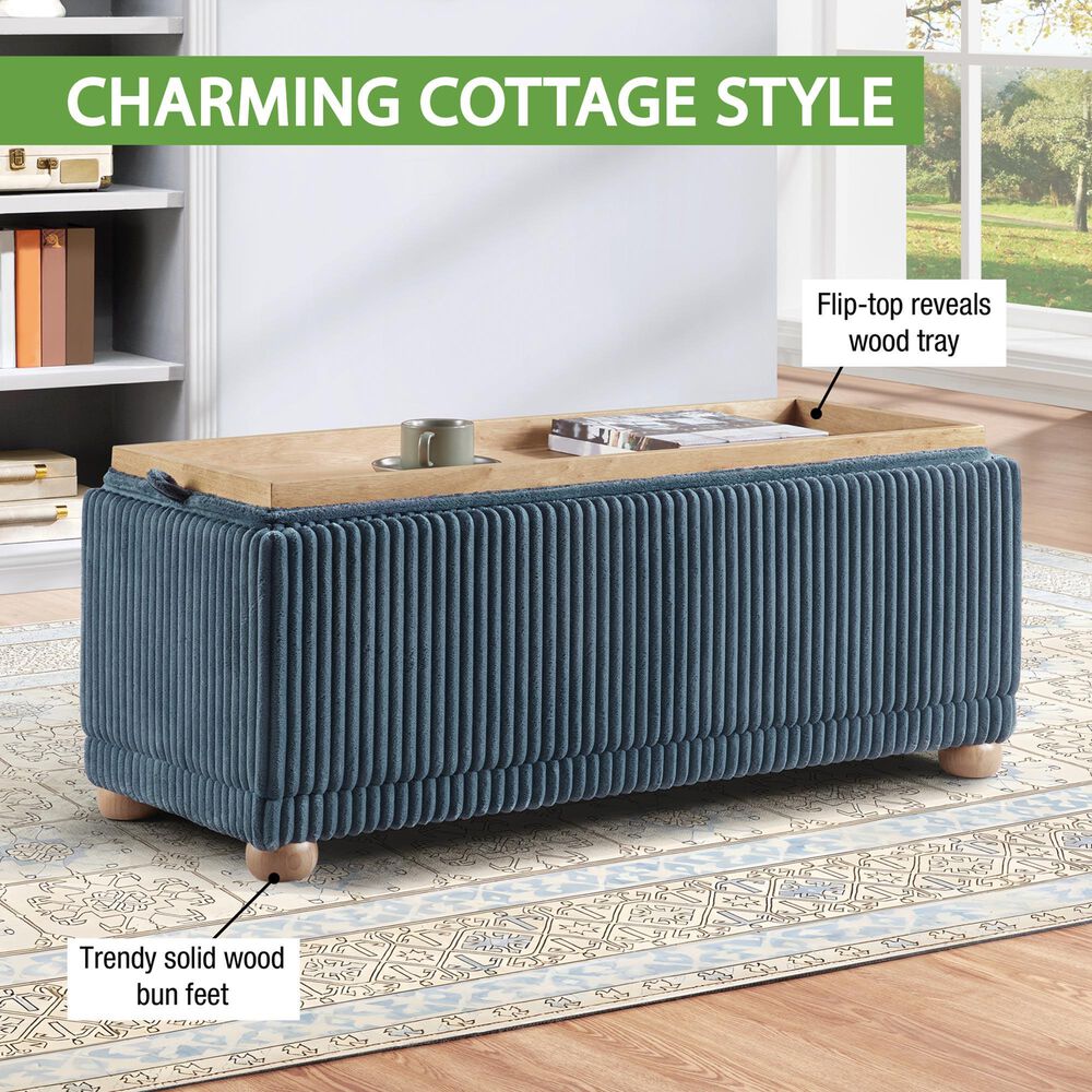 Valor Living Sahara Storage Bench in Blue, , large