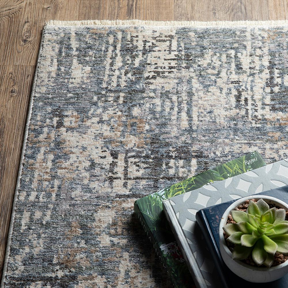 Oriental Weavers Hayden HAY08 2&#39;3&quot; x 7&#39;6&quot; Beige and Blue Runner, , large