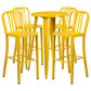 Flash Furniture 5-Piece Metal Bar Table Set in Yellow, , large