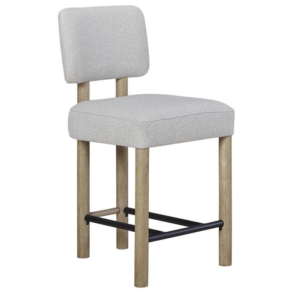 Sterling Timber Contemporary Wood Metal and Upholstered Counter Stool in English Knotty Oak, , large