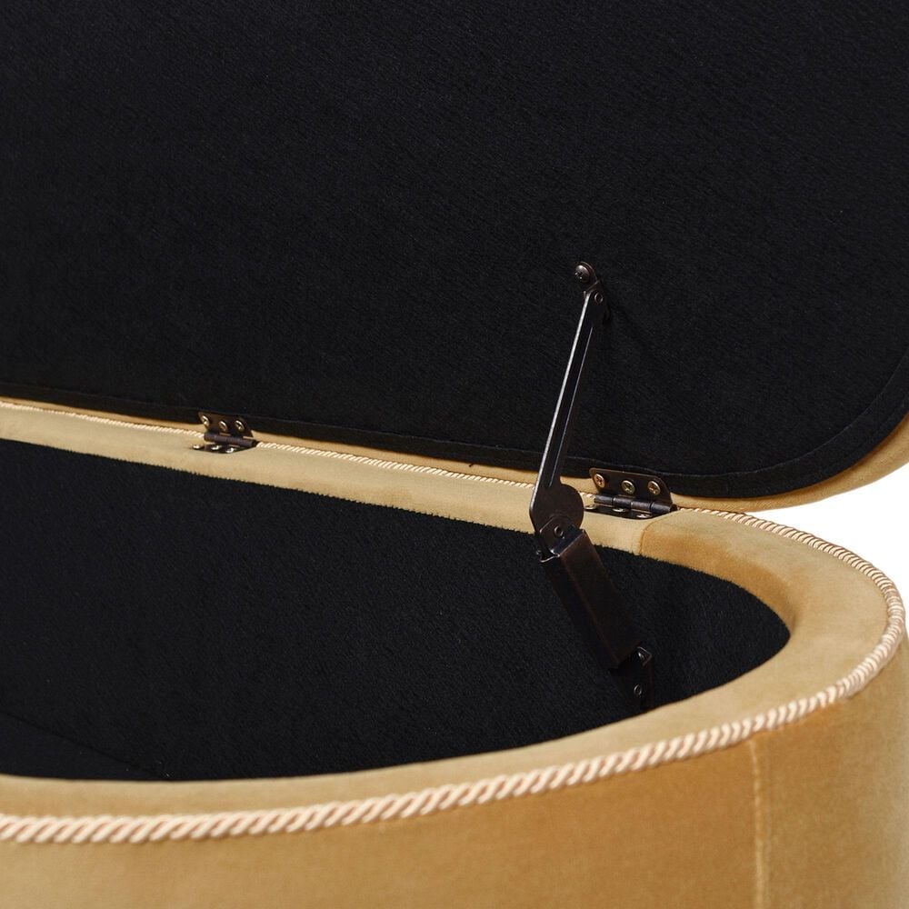 Jennifer Taylor Home Melinda Storage Bench with Tufted Bullion Fringe in Gold, , large