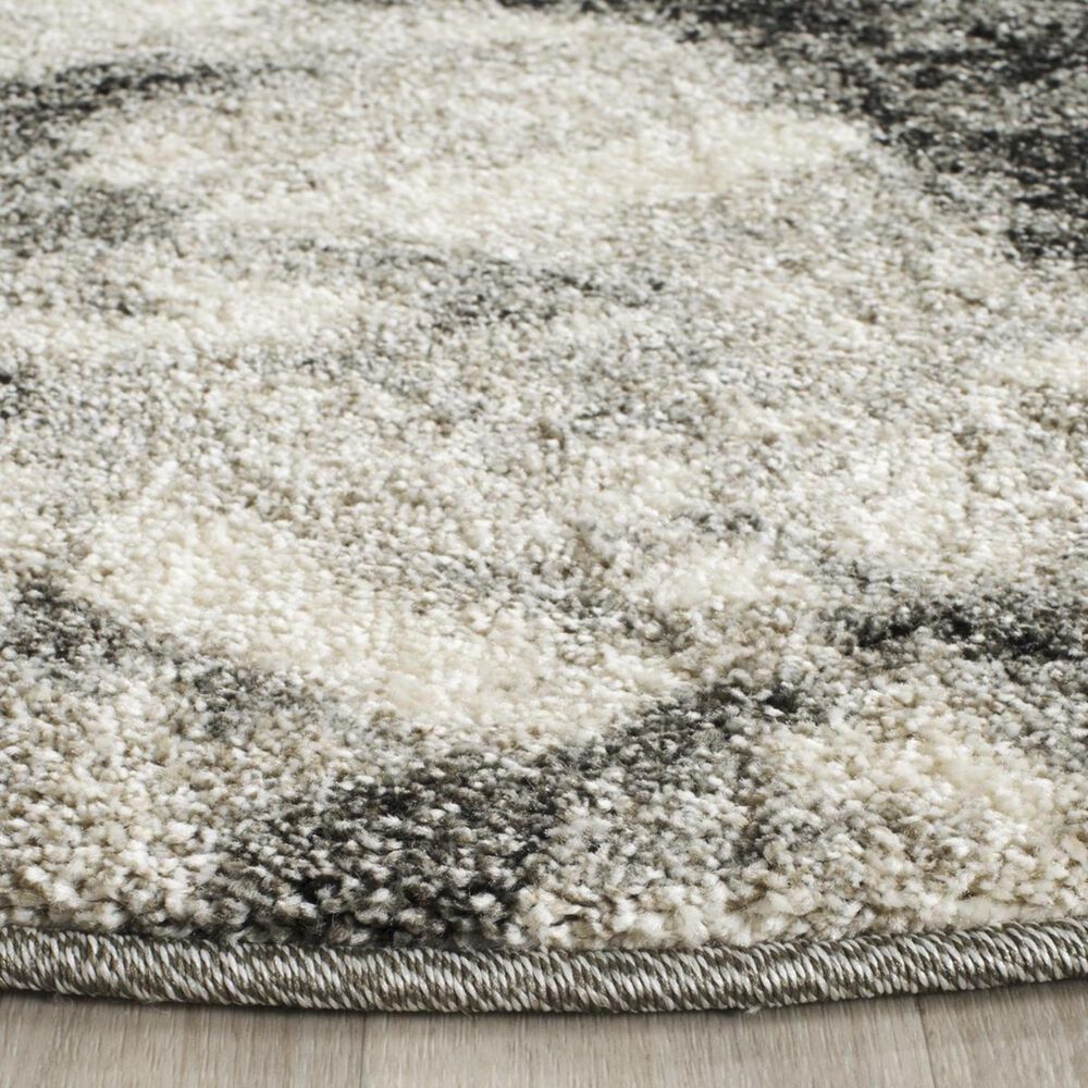 Safavieh Retro RET2141-1180 6&#39; Round Cream and Grey Area Rug, , large