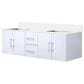 Lexora Home Geneva 60" Double Bathroom Vanity in Glossy White with 2 cm White Quartz Top and Rectangular Sinks, , large