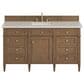 James Martin Brittany 60" Single Bathroom Vanity in Pecan with 3 cm Siberian Silestone Top, Rectangular Sink and FreePower Wireless Charger, , large