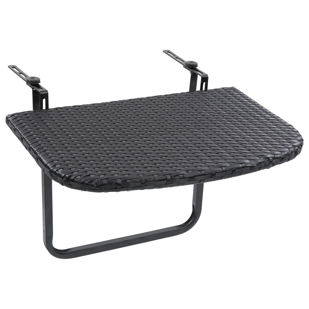 CorLiving Parksville Patio Balcony Table in Black, , large