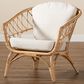 Baxton Studio Feya Rattan Arm Chair in White, , large
