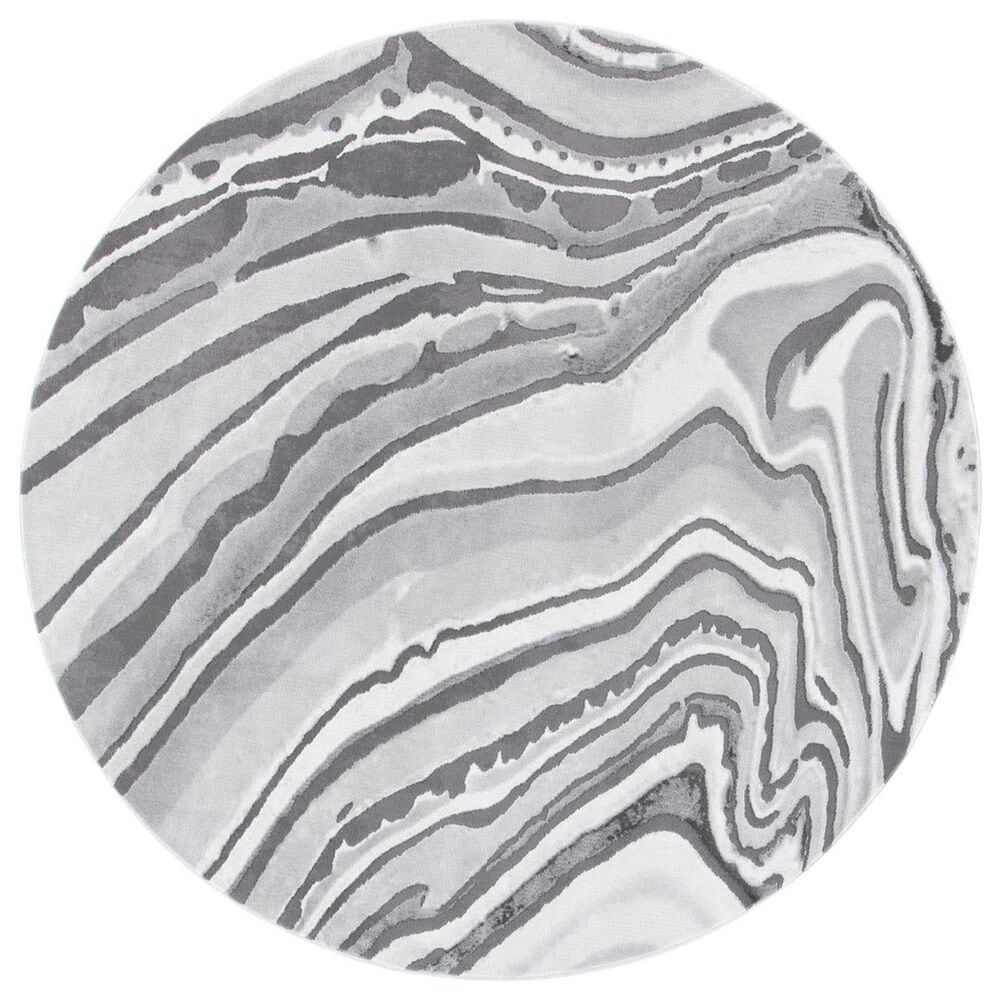 Safavieh Craft CFT843F 6"7" Round Light Grey and Grey Area Rug, , large