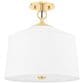 Hudson Valley Lighting White Plains 1-Light Semi-Flush in Aged Brass, , large