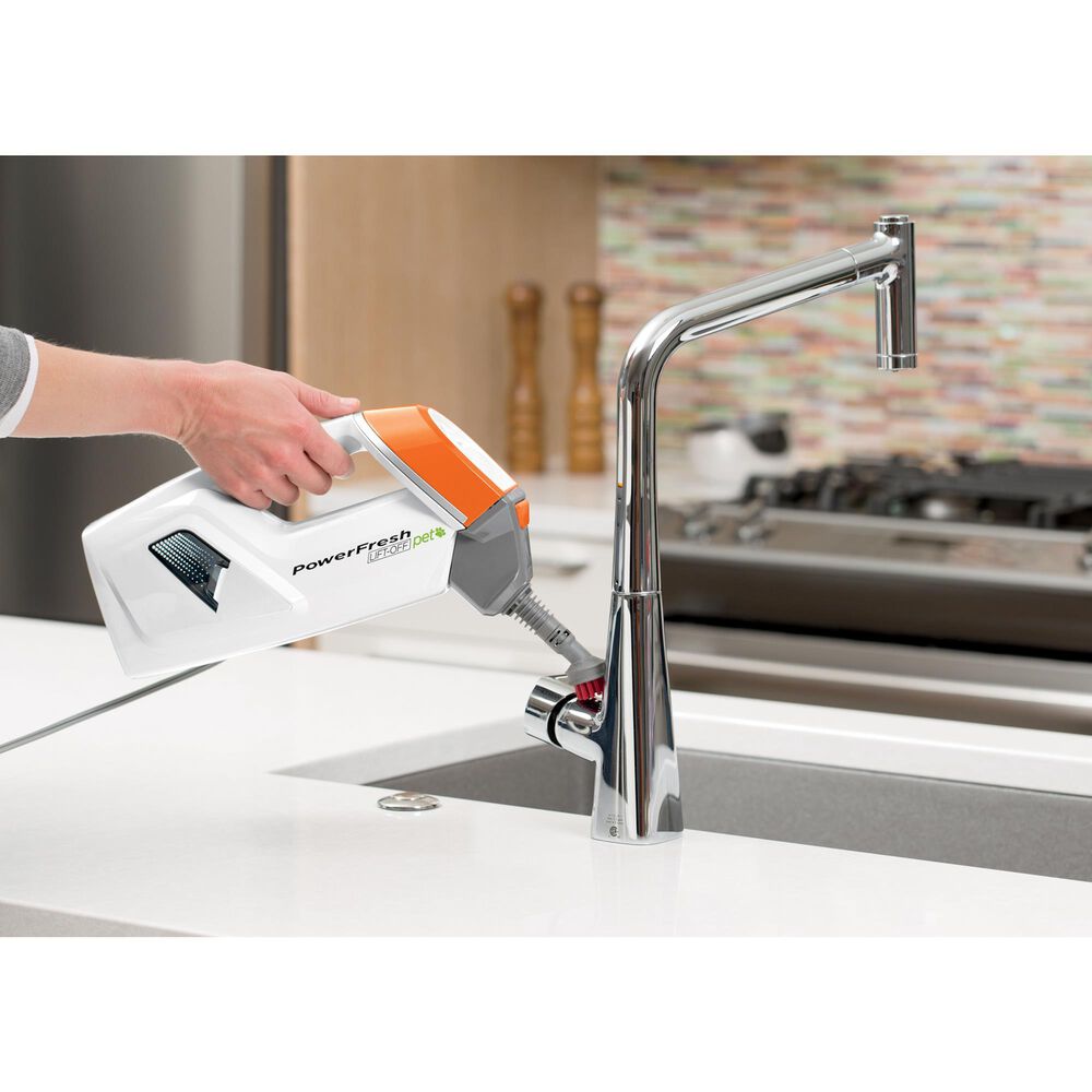 Bissell PowerFresh Pet Lift-Off 2-in-1 Scrubbing and Sanitizing Steam Mop in Brite White and Samba Orange, , large