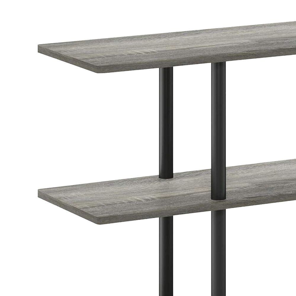 HOMLUX Turn-N-Tube 3-Tier Wide Display Shelf in French Oak and Black, , large