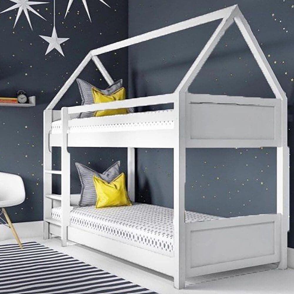 Parkerville Furniture Line Georgie Twin over Twin House Bunk Bed in White, , large