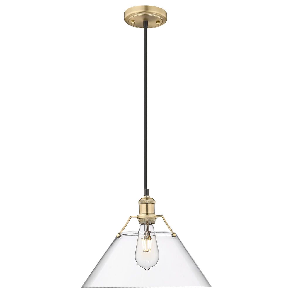 Golden Lighting Orwell 1-Light Large Pendant with Clear Glass Shade in Brushed Champagne Bronze and Black, , large