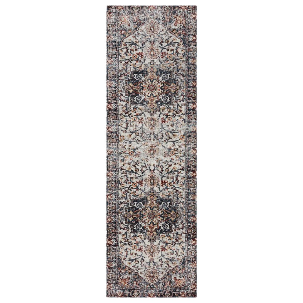 Samra SAM-09 2"7" x 12" Ivory and Denim Runner, , large