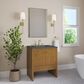 James Martin Hudson 30" Single Bathroom Vanity in Honey Oak with 3 cm Parisien Bleu Silestone Top and Rectangular Sink, , large
