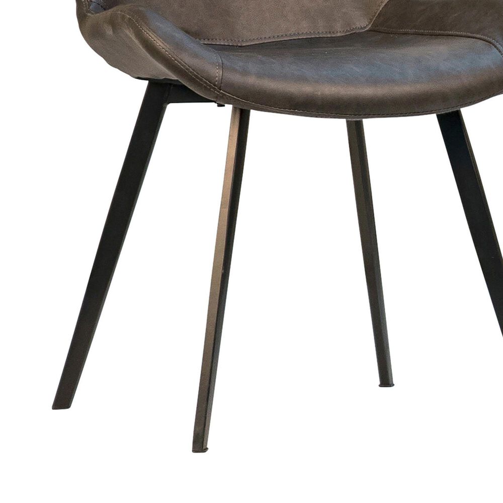 Blue Sun Designs Bannon Side Chair with Antique Grey Cushion in Brown and Black, , large