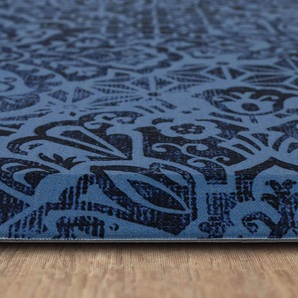 Mohawk Dri-Pro Damask Nouveau 1&#39;6&quot; x 2&#39;6&quot; Blue Door Mat, , large
