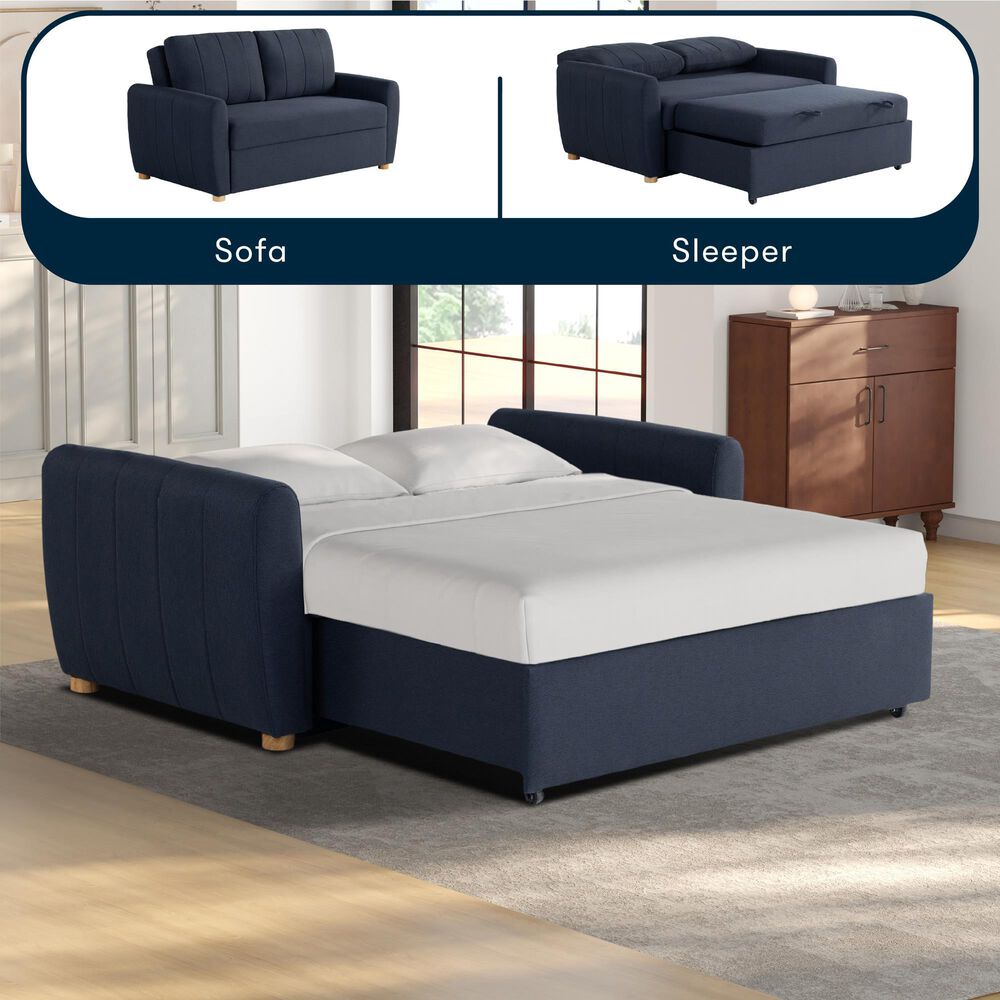 Lifestyle Solutions Galloway Convertible Loveseat in Navy, , large