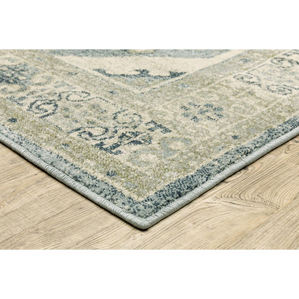 Oriental Weavers Branson Aztec Medallion 1&#39;10&quot; x 7&#39;3&quot; Blue and Beige Runner, , large