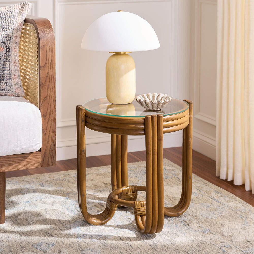 Safavieh Bilian Round Accent Table in Brown, , large
